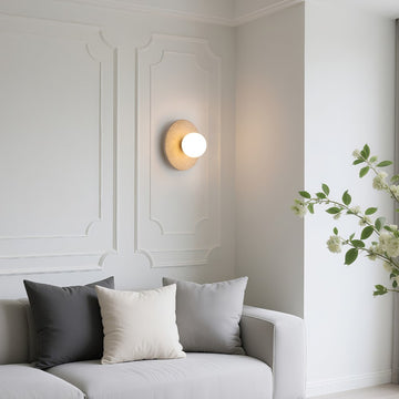 Tivoli 12" Modern Minimalist 1-Light Ovoid Travertine LED Wall Sconce